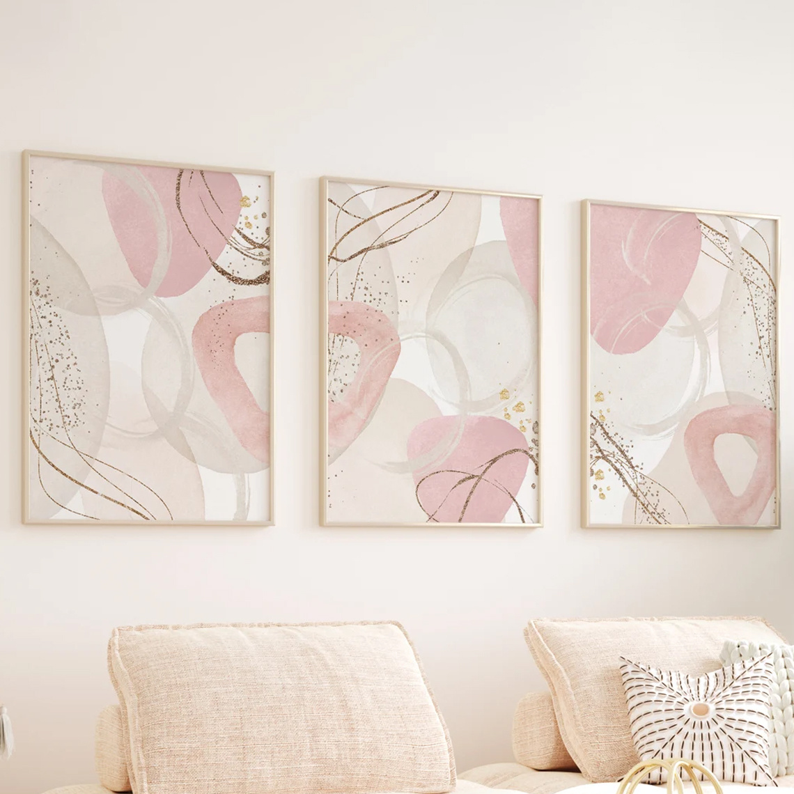 Abstract Canvas Set - Ensemble de 3 tableaux muraux sur