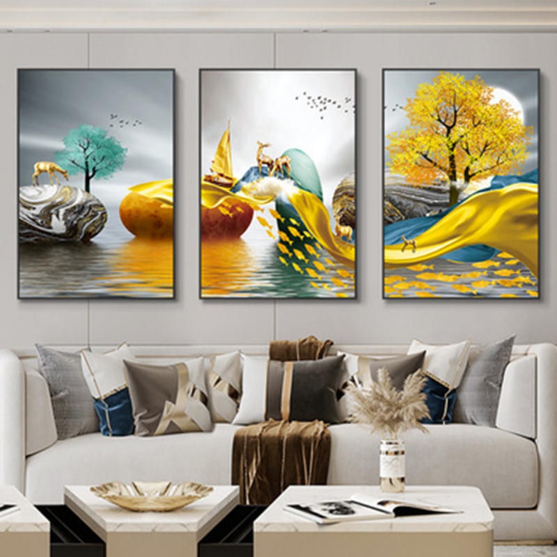 Lot de 3 tableaux muraux sans  - Abstract Canvas Set avis et prix