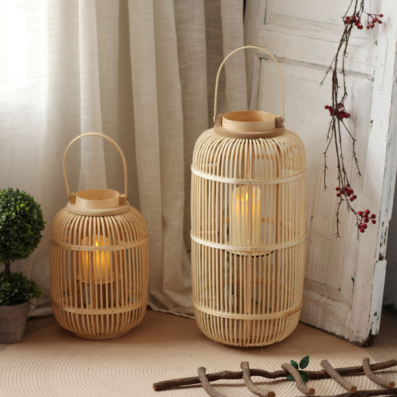 Lampe à vent en bambou faite à - Candle Holder Decor avis et prix