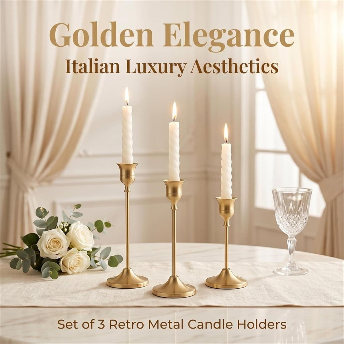12 bougeoirs dorés, bougeoirs  - Candle Holder Decor avis et prix