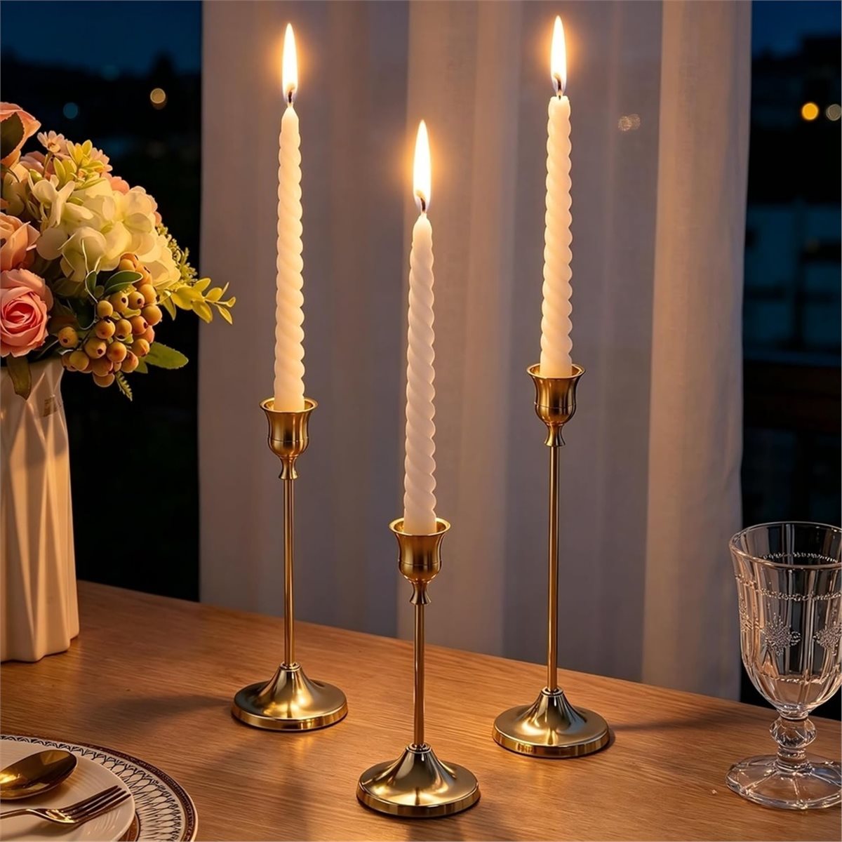 12 bougeoirs dorés, bougeoirs  - Candle Holder Decor avis et prix
