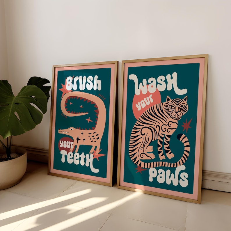 2 pièces/ensemble tigre laver  - Abstract Canvas Set avis et prix